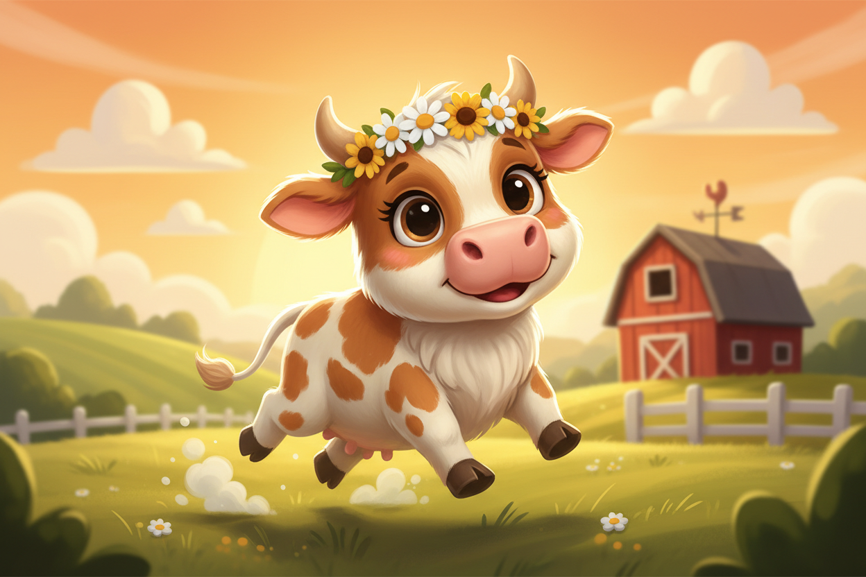 Cute Cartoon Cow